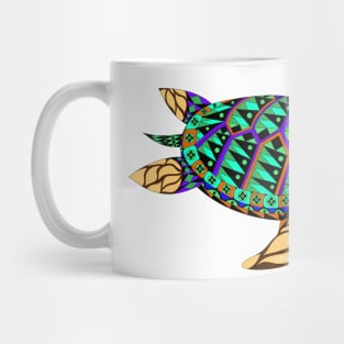 mexican caribbean carey turtle tortoise in ecopop floral colors Mug